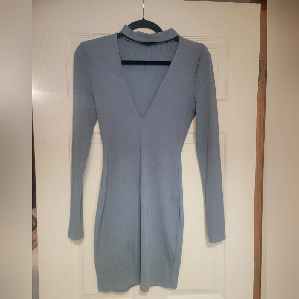 REVOLVE Selah Mini Dress in Dusty Blue